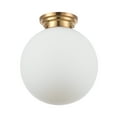 thumbnail image 1 of Globe Electric 1-Light Matte Brass Indoor Semi-Flush Mount Ceiling Light with Opal Glass Shade, 1 of 8