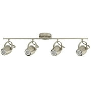 Globe Electric Samara 4-Light Brushed Nickel Track Lighting Kit, LED Bulbs Included, 58957