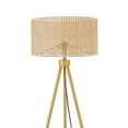 thumbnail image 1 of Globe Electric Sandy 60" Faux Wood Floor Lamp with Faux Rattan Shade, 91004435, 1 of 10