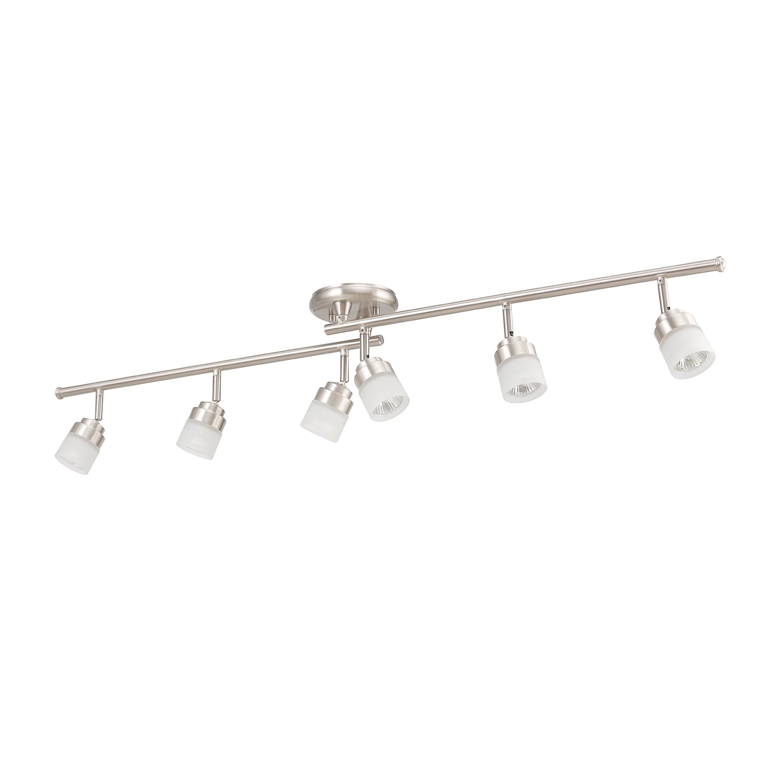 Brushed Nickel 46.25'' 6-Light LED Track Lighting Kit with Frosted Glass Shades