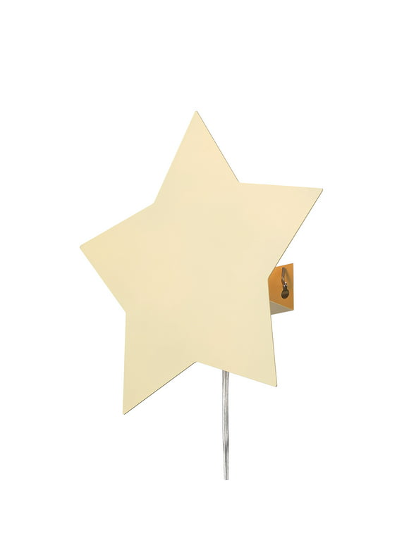 Globe Electric Stella 1-Light Plug-In Star Shaped Wall Sconce with Yellow Shade, 91002625