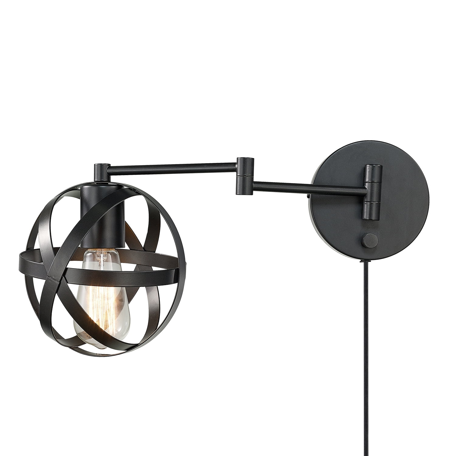 Bronze Vintage Industrial Swing Arm Wall Sconce, 15.8" Direct/Plug-In