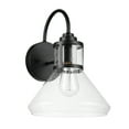thumbnail image 1 of Globe Electric Torrent 1-Light Black Outdoor Wall Sconce with Seeded Glass Shade and Bulb Included, 44661, 1 of 7