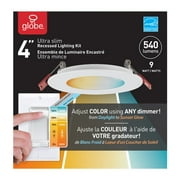 Globe Electric Ultra Slim Energy Star White 4 in. W Plastic LED Recessed Lighting Kit 9 watt