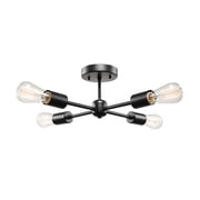 Globe Electric Vane 4-Light Matte Black Indoor Flush Mount Ceiling Light