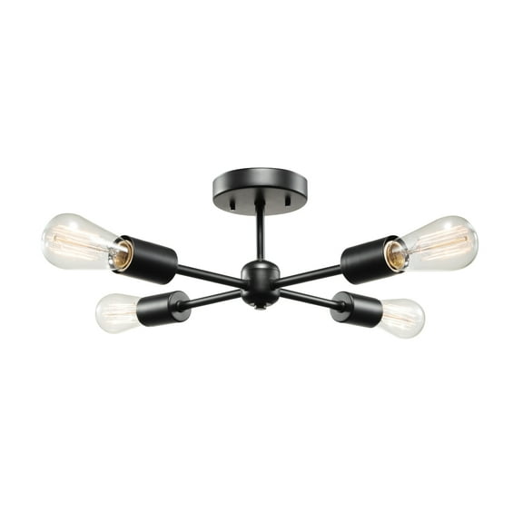 Globe Electric Vane 4-Light Matte Black Indoor Flush Mount Ceiling Light