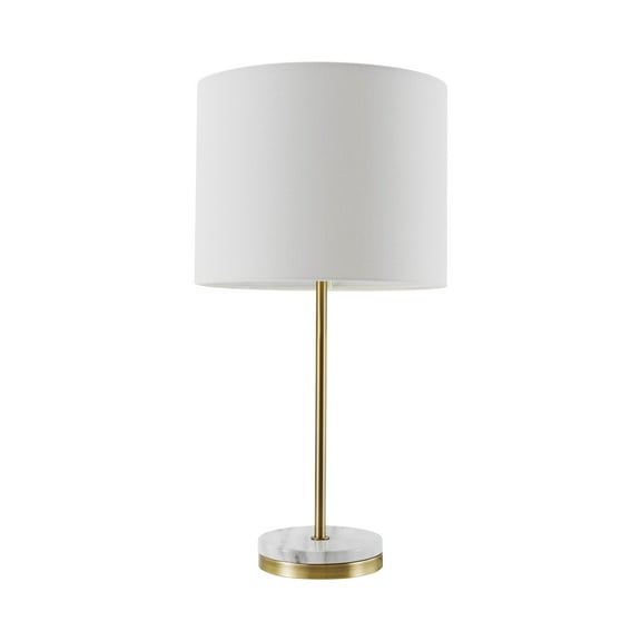 Globe Electric Versailles 19" Soft Gold Table Lamp with Faux Marble Accent, 67044