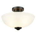 thumbnail image 1 of Globe Electric Vienna 2-Light Dark Bronze Indoor Semi-Flush Mount with Frosted Glass Shade, 1 of 6