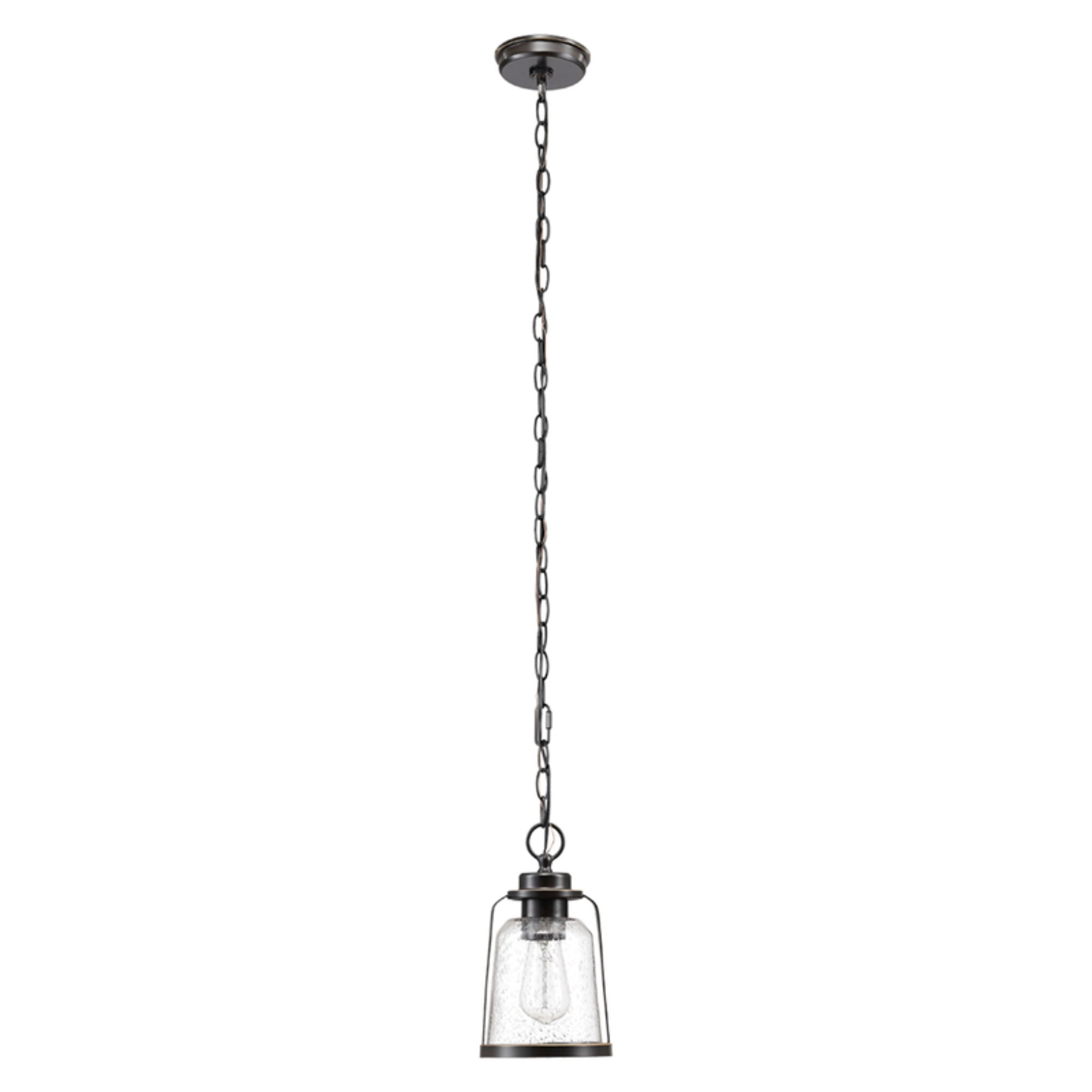 Roth 1-Light Oil Rubbed Bronze Vintage Glass Pendant