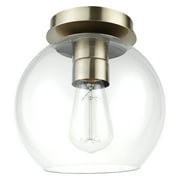 Globe Electric Vivienne 1-Light Brass Flush Mount Ceiling Light with Clear Glass Shade, 60868