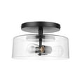 thumbnail image 1 of Globe Electric Wendell 3-Light Matte Black Flush Mount Ceiling Light with Clear Glass Shade and Vintage Edison Incandescent Bulbs Included, 91000547, 1 of 5