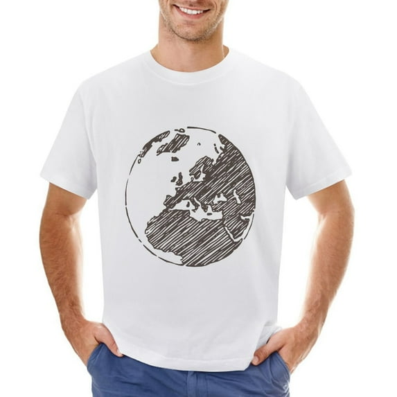 Globe Europe Men’s Graphic T-shirt Vintage Short Sleeve Sport Tee White XL