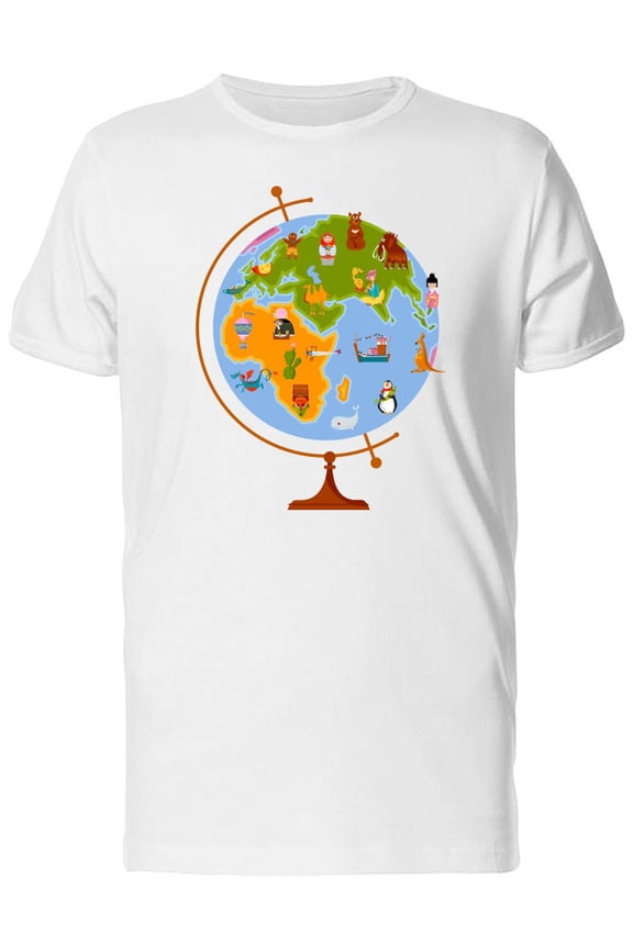 Globe Map For Children Tee Men's -Image by Shutterstock