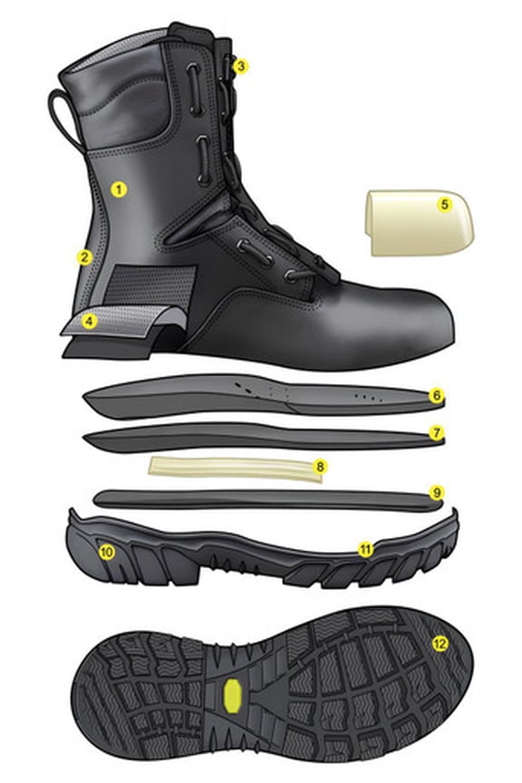 10" Station/Wildland Men's Boot Black, Size: 9 Narrow