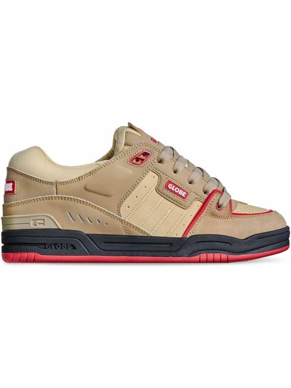 Men's Fusion Skate Shoe Khaki/Red - GBFUS-29125