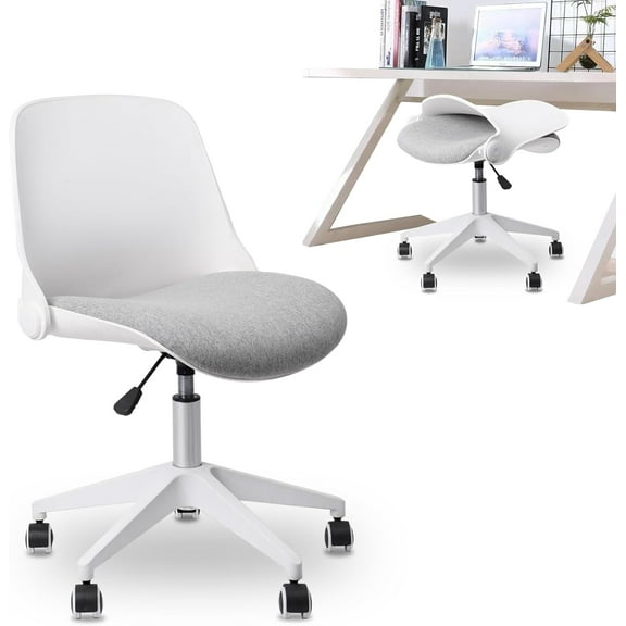 Globe Office Foldable Desk Chair with Wheels Adjustable Swivel Rolling Task Chair for Home Offiice Computer 1 Pack