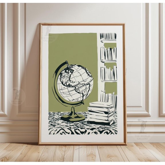 Globe PosterLibrary Wall ArtPaper Print 1