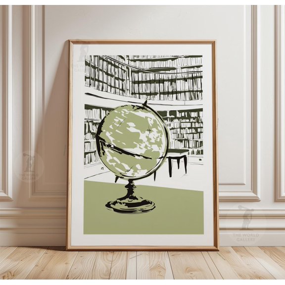 Globe PosterLibrary Wall ArtPaper Print