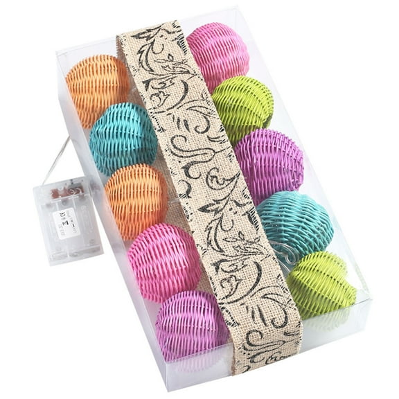 Globe Rattan Ball String Lights - Decorative Christmas String Lights for Bedroom Home Pergola Porch Party Backyard, 10 Lights Indoor Outdoor Patio String Lights