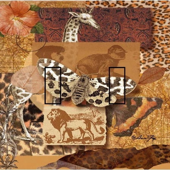 Globe Safari Double Toggle SwitchStix Peel and Stick Art Deco Switch Plate Cover Applique Washable Heat/Steam/Water-Resistant - 1 unit