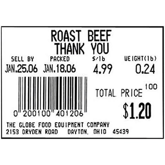 Globe Scale Label for GSP30A,Label Printing Scale for Food Service ...