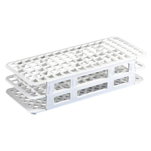 Globe Scientific 456403 Polypropylene Microcentrifuge Tube Rack, 12/13mm Tube, White, 90-Place