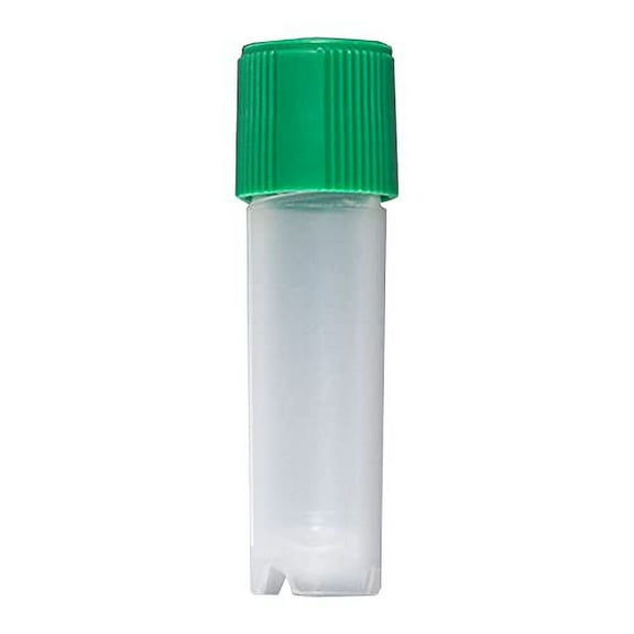 Globe Scientific 6032 Polypropylene Non-Graduated Sample Tube, 2mL Capacity, External Threads, Round Bottom, Self-Standing (Bag of 1000)