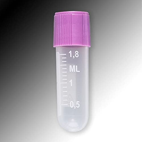 Globe Scientific 6051 Polypropylene Graduated Sample Tube with White Writing Area, 2mL Capacity, External Threads, Round Bottom (Bag of 1000)