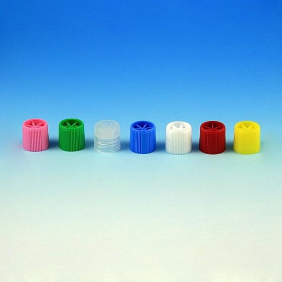Globe Scientific 6137R Polypropylene Screwcap with O-Ring for Sample Tube, Red, Pack of 1000