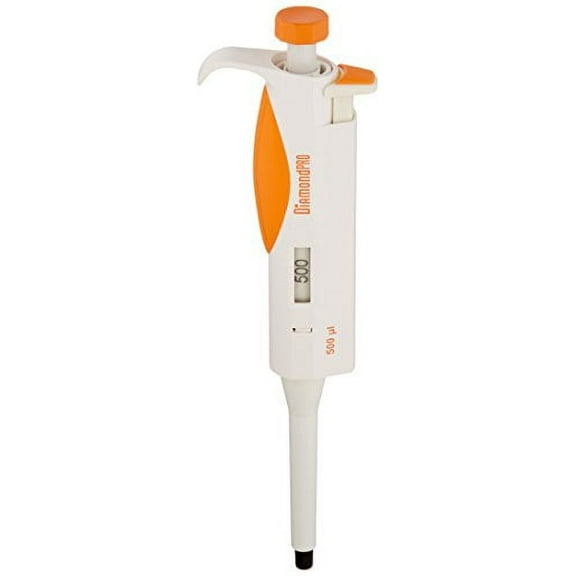 Globe Scientific Diamond PRO 3312-500 Fixed Volme Research Micropipette, 500L Volume, Orange