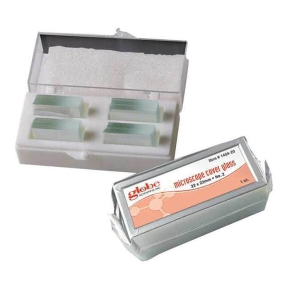 Globe Scientific Mic Cover Glass,24 x 40 mm,Clear,PK10 1412-20