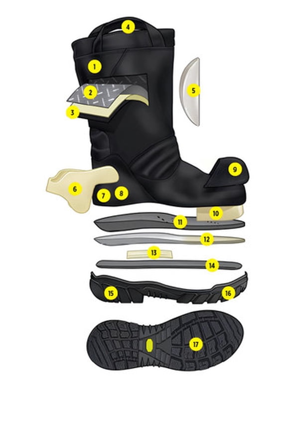 Shadow XF 14" Pull-on Fire Structural Boot, Size: 12 Wide