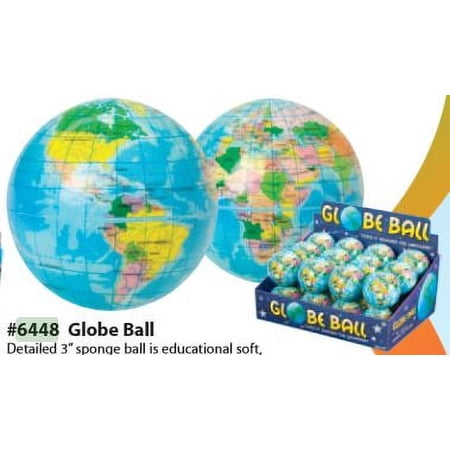 Toysmith - Globe Ball, Spongy Educational Soft Colorful Light Tactile