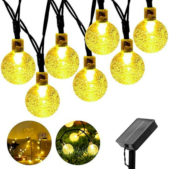 Globe String Lights 39.37 Feet 50 LED, Plug in Crystal Fairy String Lights with Remote Timer, 8 Modes Indoor Outdoor Hanging Globe Lights for Wedding Bedroom Classroom Patio Garden