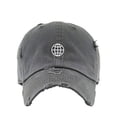 thumbnail image 1 of Globe Vintage Baseball Cap Embroidered Cotton Adjustable Distressed Dad Hat Dark Grey, 1 of 1