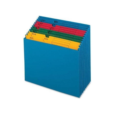 Globe-Weis 20135 QuickVue Project Files, Jan-Dec, Monthly, 12 Pockets, Letter Size, Blue