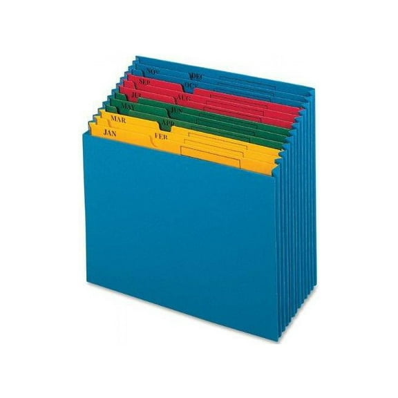 Globe-Weis 20135 QuickVue Project Files, Jan-Dec, Monthly, 12 Pockets, Letter Size, Blue