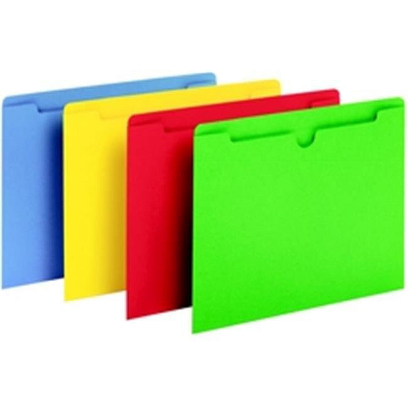 Globe-Weis B3010DTAST Colored File Jackets- Double Top Tab- Flat Expansion- Assorted- Letter- 100 per BX 25 blue- 25 Green- 25 Red- 25 Yellow