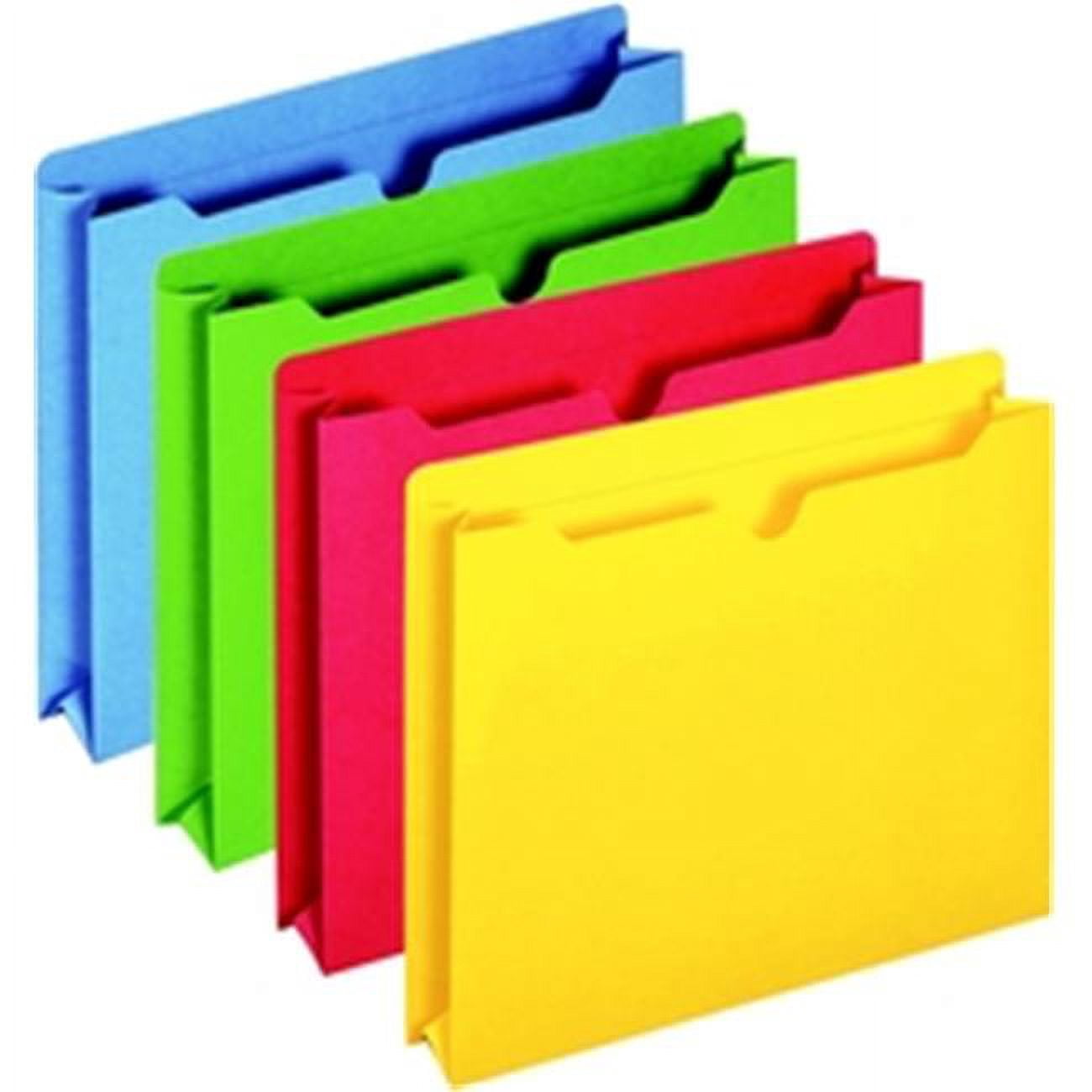 Globe-Weis B3043DTAST Colored File Jackets- Double Top Tab- 2 in ...