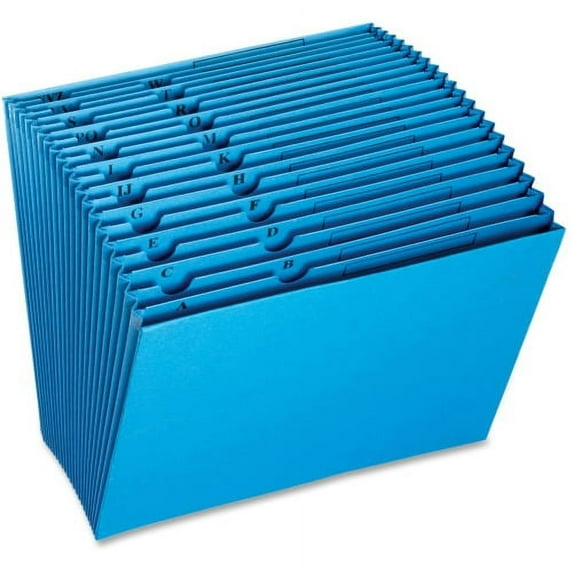 Globe-Weis Expansion File Letter - 8.50" x 11" Sheet Size - 21 Pocket(s) - Paper - Blue - Recycled - 1 Each