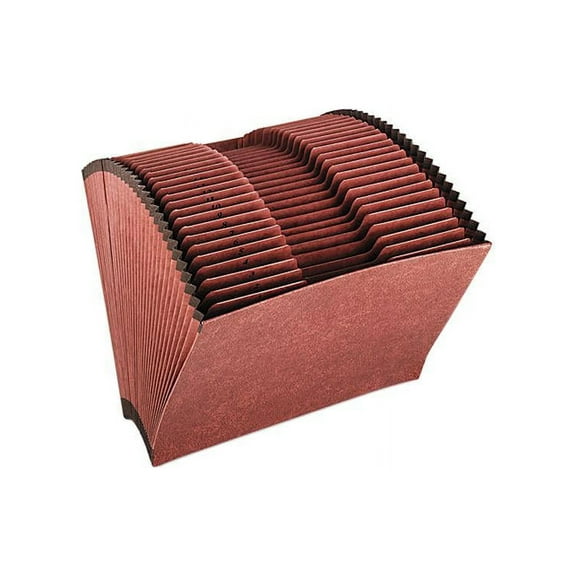 Globe-Weis R217DHD 1-31 Accordion Open File, 31 Pockets, 1/3 Tab, Letter, Brown