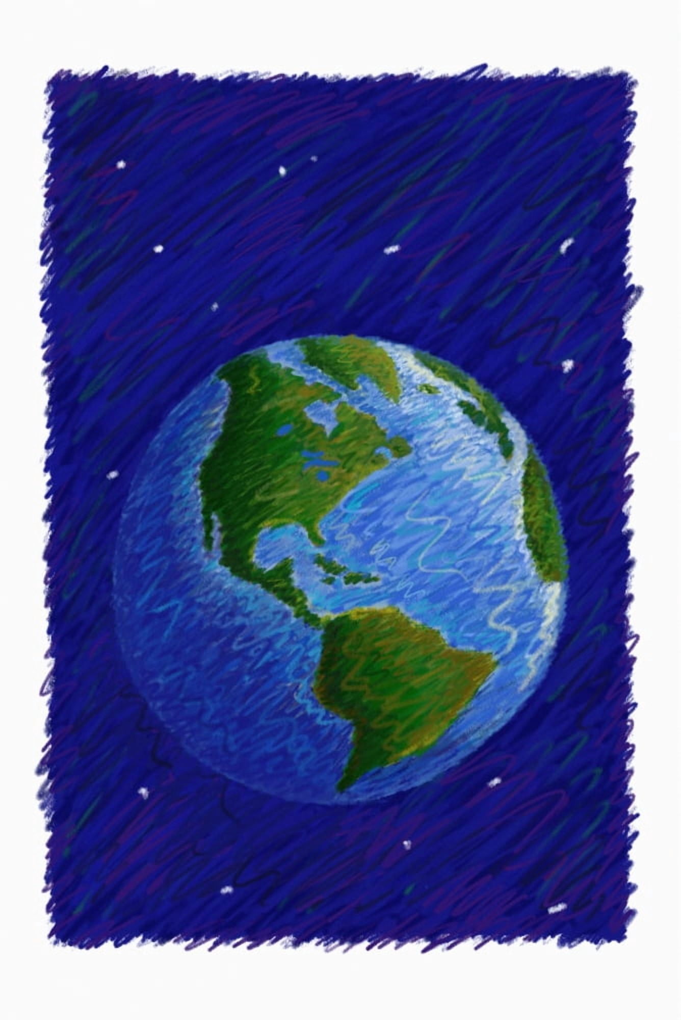 Globe With Dark Background Showing The Americas Canvas Art - Don Hammond Design Pics (22 x 34)