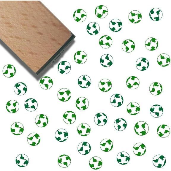 Globe Wood Rubber Stamps Mini Natural Wooden Reusable Vintage Earth Decorative Funny Print Journaling Small Seals