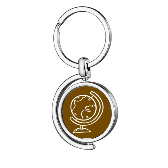 Globe World Teach Aid School Course Rotating Keychain Metal Keyring Holder