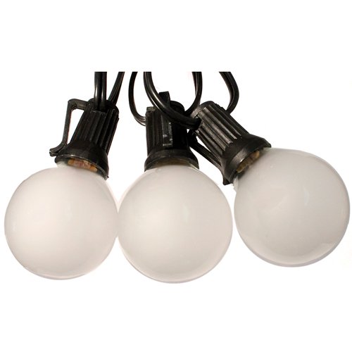 Globe string light 25ft with Frosted Bulbs - Black globe wedding lights