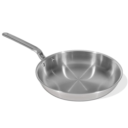 GlobeHome 8 Inch Stainless Steel Frying Pan - 5 Ply Stainless Clad Skillet with Aluminum Core, Durable and Even Heating, Professional Cookware for Induction, All Stoves, Oven and Dishwasher Safe