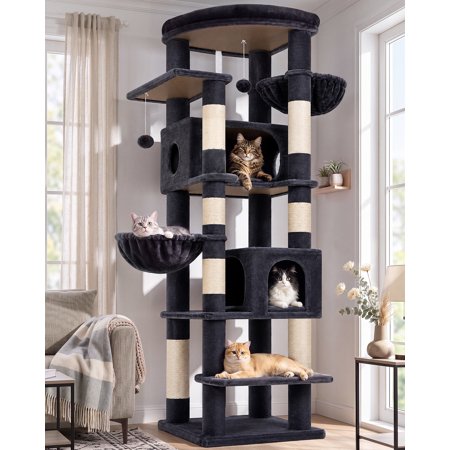Globlazer 74in Heavy Duty Cat Tree Tower for Indoor Cats Large Adult, S74