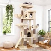 Globlazer 78 Multi-Level Large Cat Tree and Tower Condo for Indoor Cats with Sisal Scratching Posts, Condos, Hammock & Hammock, Beige