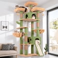 thumbnail image 1 of Globlazer 83'' Multi-Level Large Cat Tree Tower for Indoor Cats with Sisal Scratching Post, Hammock & 2 Condos, Green, 1 of 7