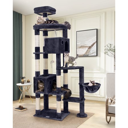 Globlazer Giant Cat Tree for Indoor Large Cats, 83in, F83, Dark Grey